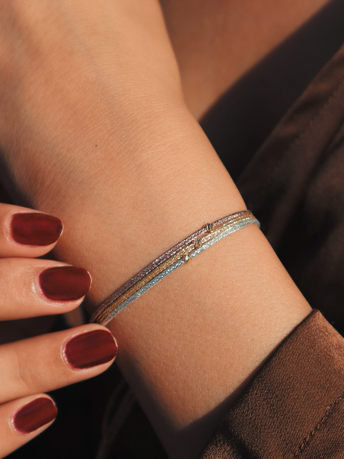 Bracelet GHALIA – Triple Cordon Satiné (Sqalli)